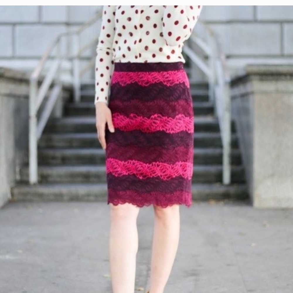 Banana Republic Ombre Lace Pencil Skirt